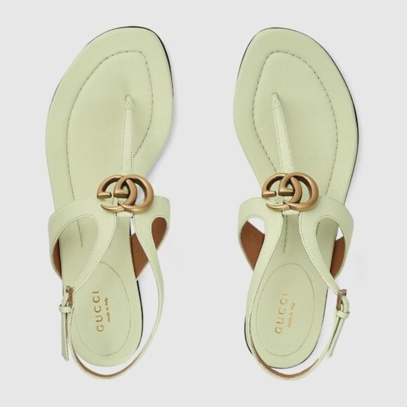 Gucci Shoes - NIB Gucci GG Marmont leather thongs flats - IT 37.5 US 7.5